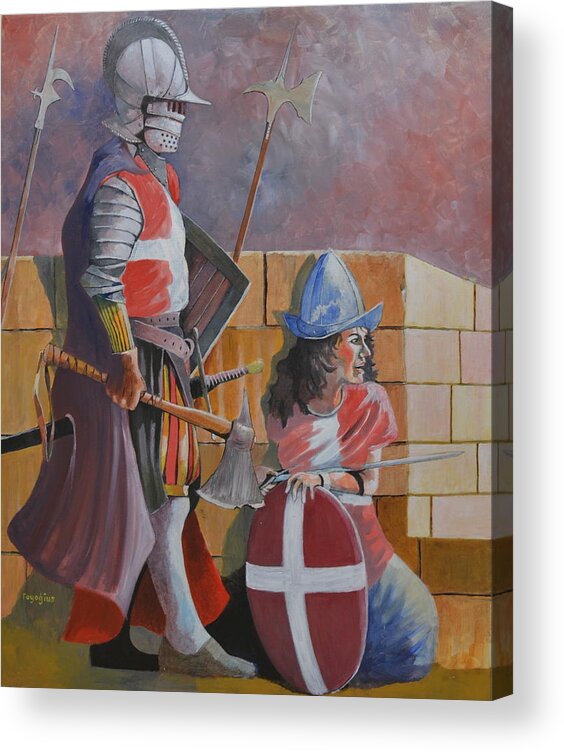 Siege Of Malta Acrylic Print featuring the painting The Mdina Ruse by Ray Agius