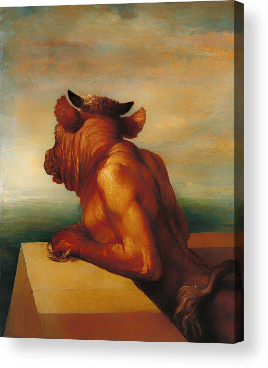 Painting Acrylic Print featuring the painting The Minotaur by Mountain Dreams