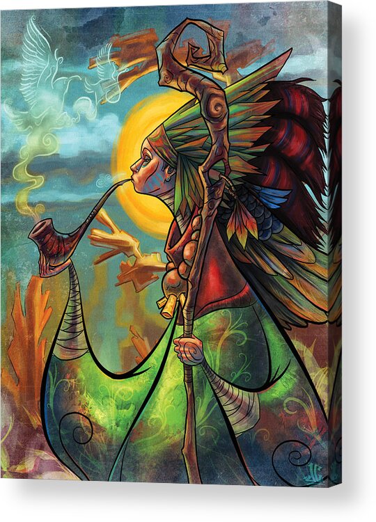 Illustration Acrylic Print featuring the painting The Mystic by Jayson Green