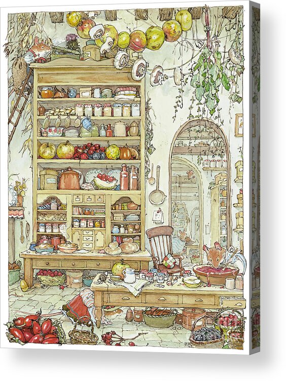 Brambly Hedge Acrylic Print featuring the drawing The Palace Kitchen by Brambly Hedge