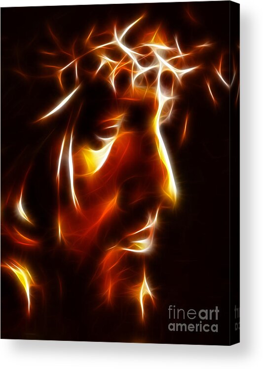 Jesus Acrylic Print featuring the mixed media The Passion of Christ by Pamela Johnson