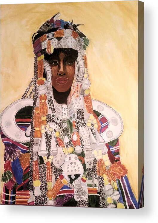 Jewelry Acrylic Print featuring the painting The Real crown Jewels by Sala Adenike