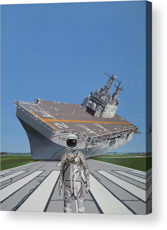 Astronaut Acrylic Print featuring the painting The Runway by Scott Listfield