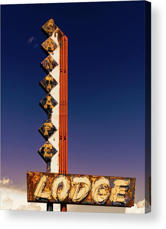 Motel Acrylic Print featuring the photograph The Santa Fe Lodge by Paul LeSage
