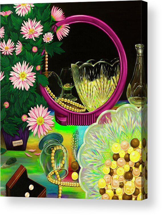 Painting Acrylic Print featuring the painting The Shine with a Suspense by Sudakshina Bhattacharya