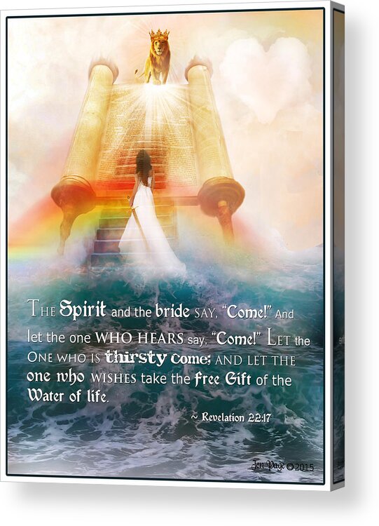 Jennifer Page Acrylic Print featuring the digital art The Spirit and the Bride by Jennifer Page