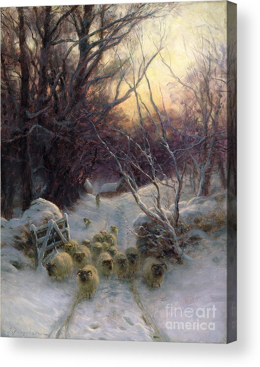 Winter Acrylic Print featuring the painting The Sun had closed the Winter Day by Joseph Farquharson