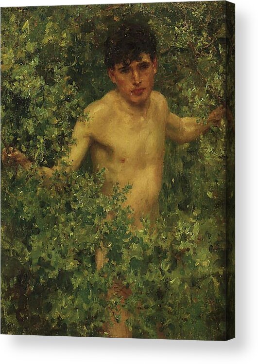 Henry Scott Tuke Acrylic Print featuring the painting The Swimmer by Henry Scott Tuke