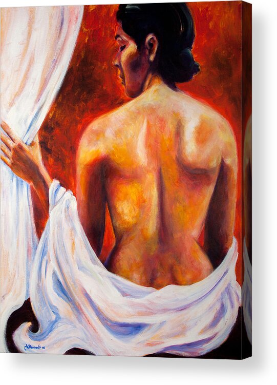 Nude Acrylic Print featuring the painting The World at Bay by Jason Reinhardt