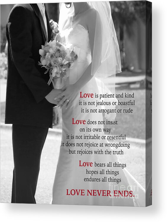 Ove Acrylic Print featuring the photograph Things To Remember About Love - BLACK AND WHITE #2 by Claudia Ellis