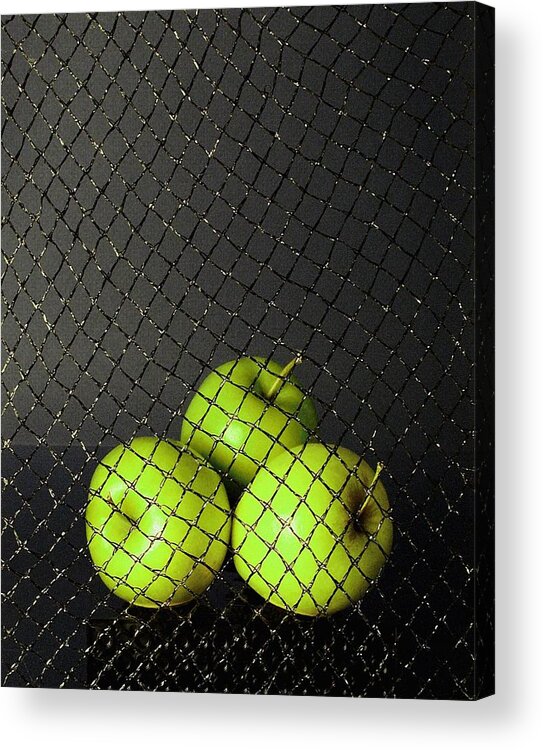 Three Apples Acrylic Print featuring the photograph Three Apples by Viktor Savchenko