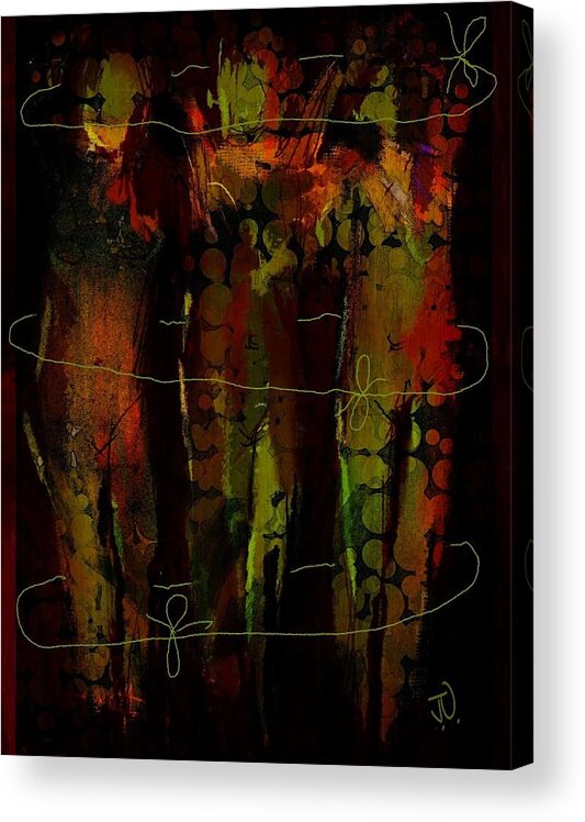 Abstract Acrylic Print featuring the digital art Three Sisters III by Jim Vance