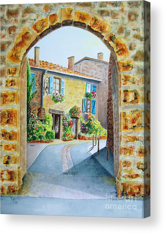 France Acrylic Print featuring the painting Through the Arch by Karen Fleschler