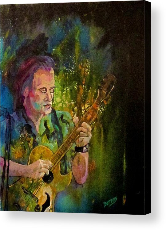 Musician Acrylic Print featuring the painting TJ by Barbara O'Toole