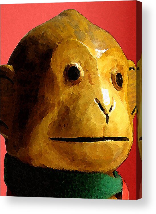 Monkey Acrylic Print featuring the digital art Toy Monkey by Timothy Bulone