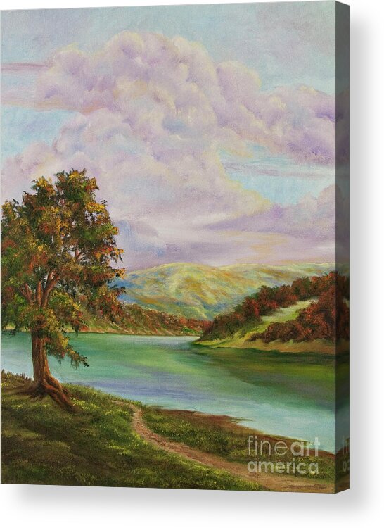Country Landscape Painting Acrylic Print featuring the painting Tranquility by Charlotte Blanchard