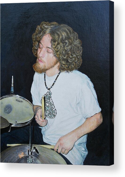 Musician Acrylic Print featuring the painting Transported by Music by Michele Myers