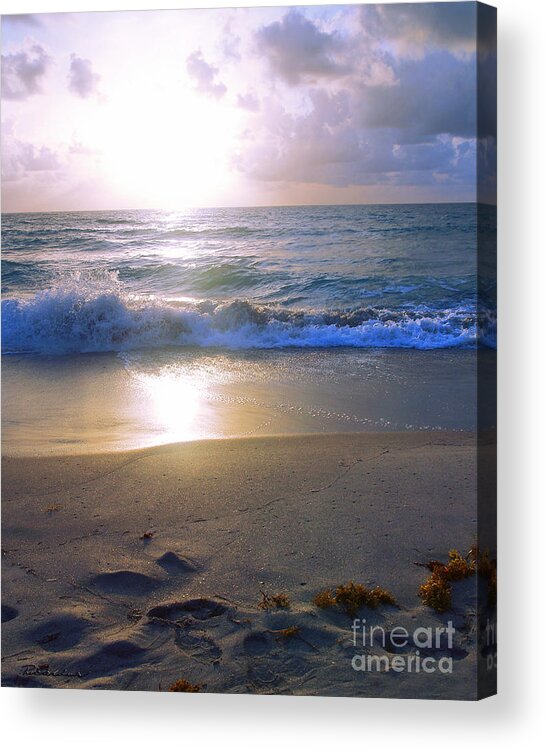 Blue Acrylic Print featuring the photograph Treasure Coast Florida Sunrise Seascape B4 by Ricardos Creations