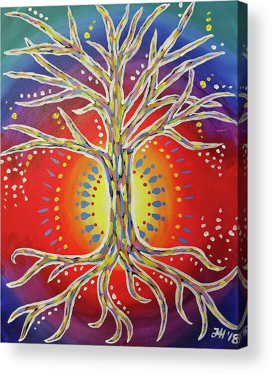 Tree Acrylic Print featuring the painting Tree of Life by Jean Haynes