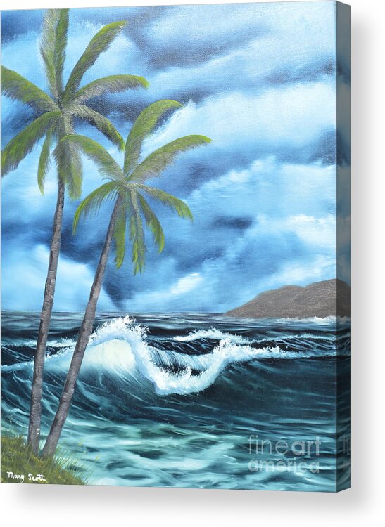 Foam Acrylic Print featuring the painting Tropical by Mary Scott