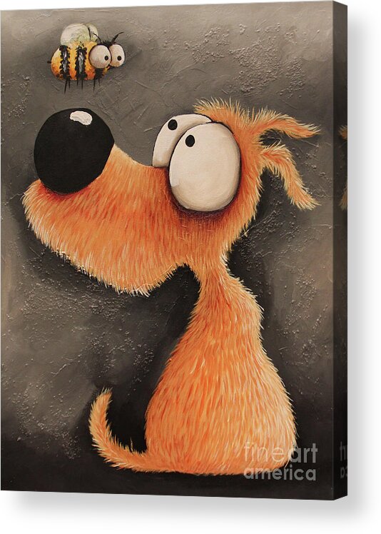 Dog Acrylic Print featuring the painting Try beeing me by Lucia Stewart