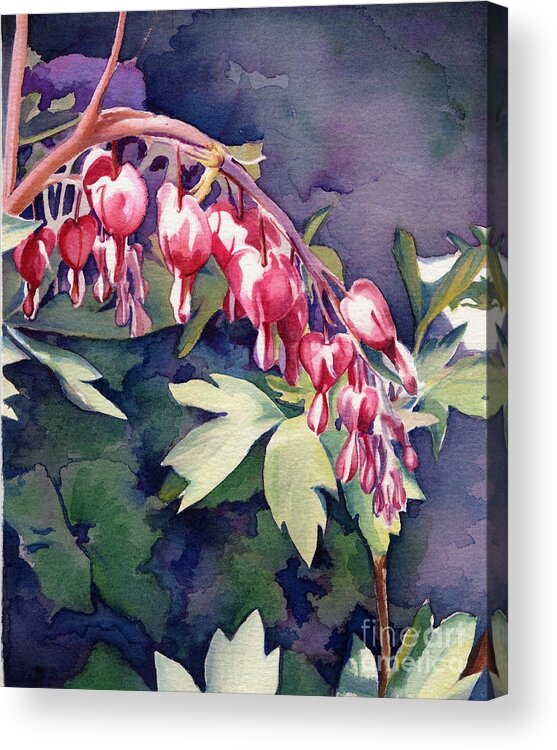 Daniela Easter Acrylic Print featuring the painting Tumbling Hearts by Daniela Easter