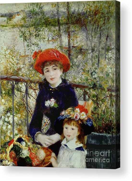 Two Acrylic Print featuring the painting Two Sisters by Pierre Auguste Renoir