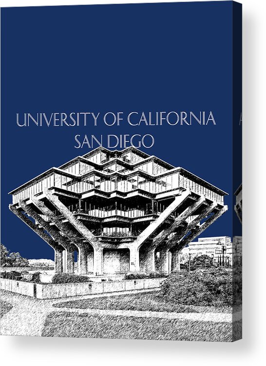 University Of California San Diego Acrylic Print featuring the digital art UC San Diego Navy Blue by DB Artist