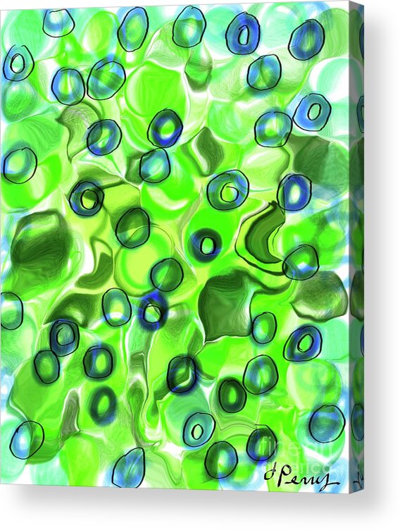 Green Art Print Acrylic Print featuring the digital art Unpredictable by D Perry