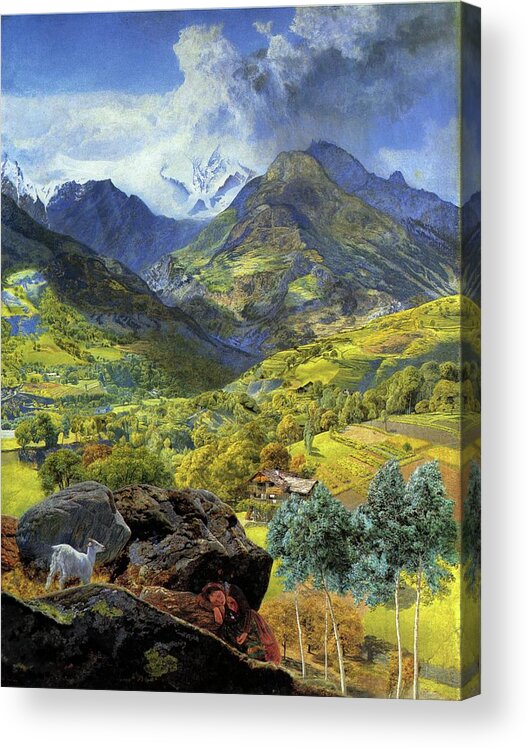 Val Acrylic Print featuring the painting Val dAosta by John Brett