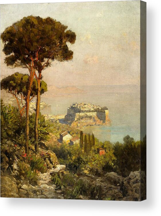 Oswald Achenbach Acrylic Print featuring the painting View of the Bay of Naples by Oswald Achenbach