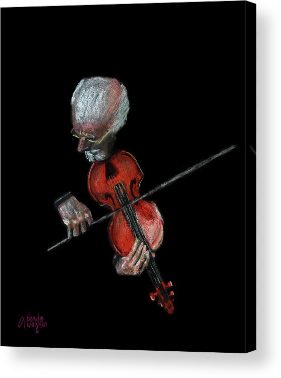 Violin Acrylic Print featuring the pastel Violin Virtuoso by Arline Wagner