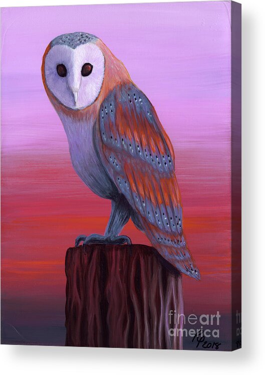 Rebecca Acrylic Print featuring the painting Waiting for Dusk by Rebecca Parker