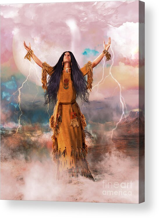 Great Spirit Acrylic Print featuring the digital art Wakan Tanka The Great Spirit by Shanina Conway