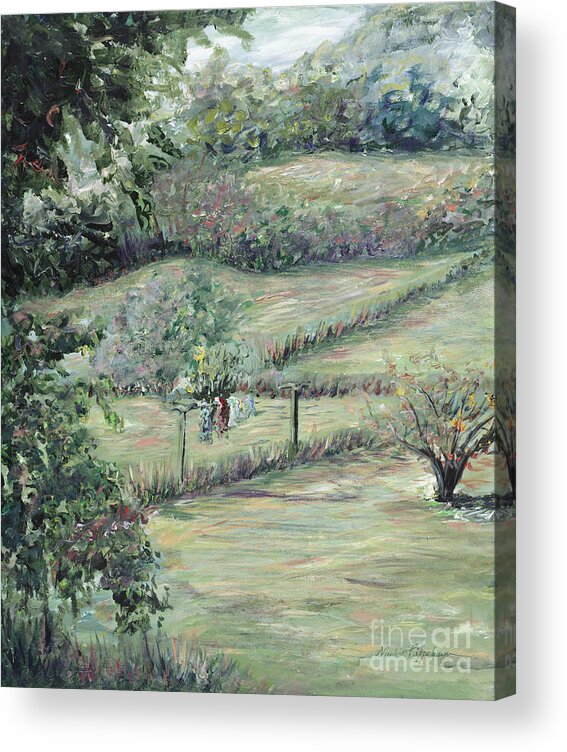 Landscape Acrylic Print featuring the painting Washday in Provence by Nadine Rippelmeyer Landscape Acrylic Print featuring the painting Washday in Provence by Nadine Rippelmeyer
