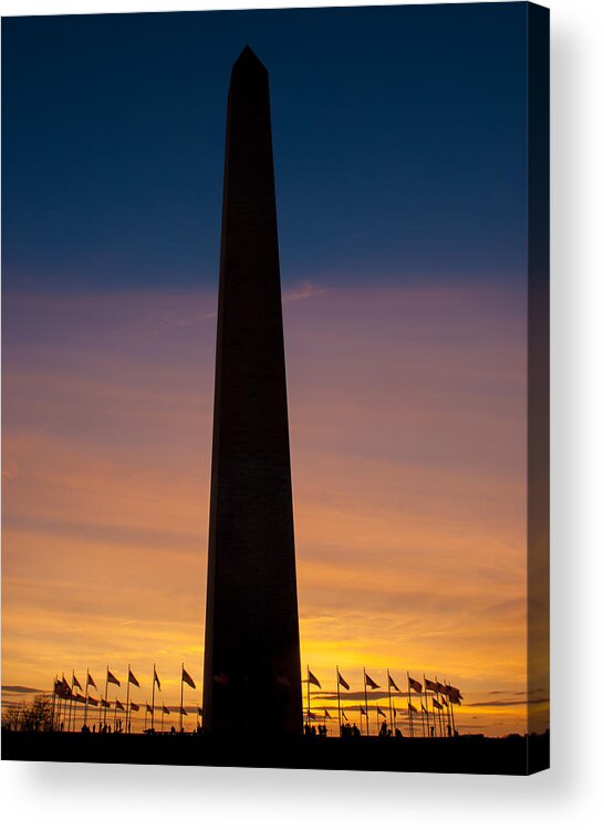 Captial Acrylic Print featuring the photograph Washington Monument at Sunset by Mark Dodd