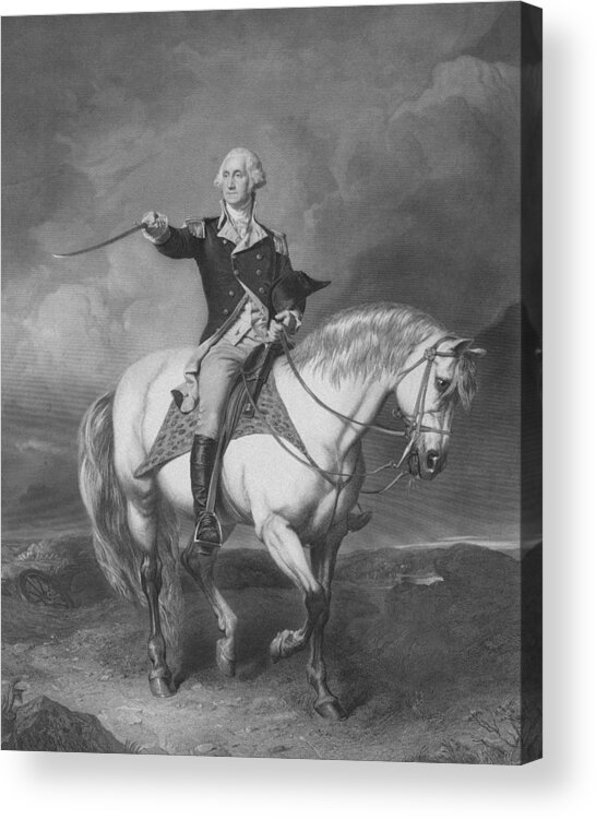 American Revolution Acrylic Print featuring the mixed media Washington Receiving A Salute At Trenton by War Is Hell Store