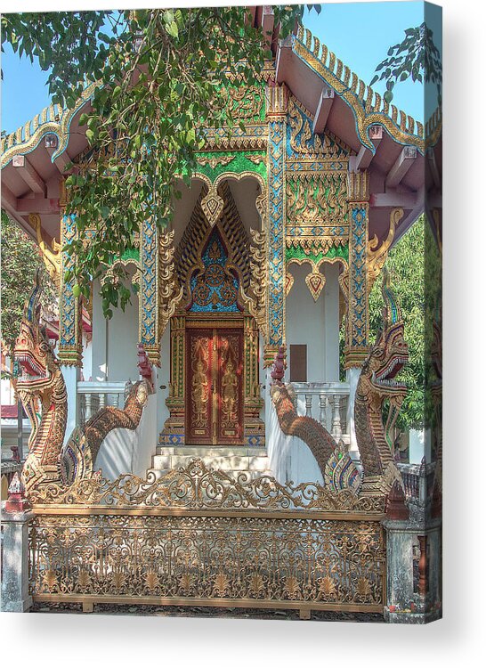 Scenic Acrylic Print featuring the photograph Wat Nam Phueng Phra Ubosot Entrance DTHLA0012 by Gerry Gantt