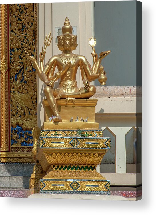 Temple Acrylic Print featuring the photograph Wat Phrom Chariyawat Phra Ubosot Brahma Image DTHNS0121 by Gerry Gantt