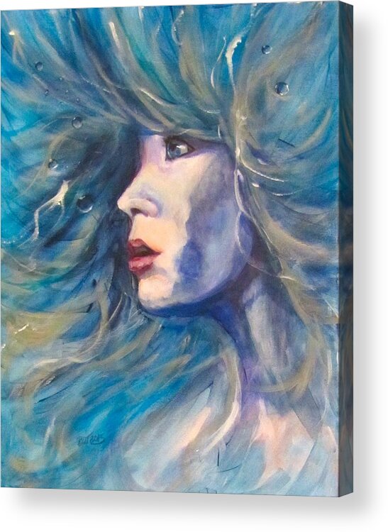 Woman Acrylic Print featuring the painting Water Spirit by Barbara O'Toole