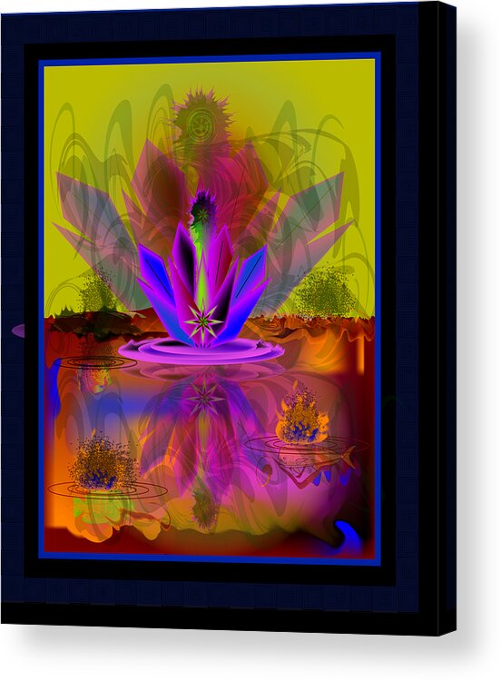  Acrylic Print featuring the digital art Waterplant2 by George Pasini