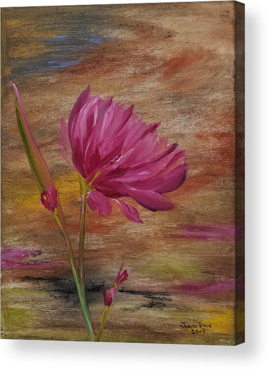 Flower Acrylic Print featuring the painting West Wind by Judith Rhue