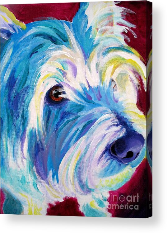 Dog Acrylic Print featuring the painting Westie - That Look by Dawg Painter