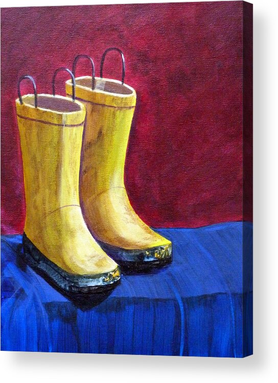 Kids Acrylic Print featuring the painting When Life Was Simple by Kimberly Walker