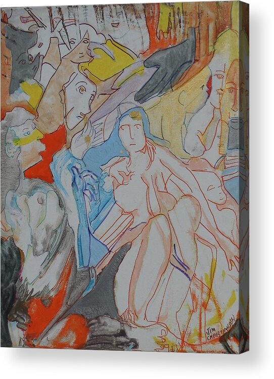 Figures Acrylic Print featuring the painting Whisper Help by James Christiansen