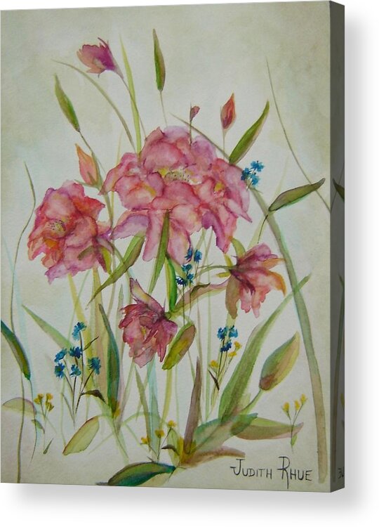 Wildflowers Acrylic Print featuring the painting Wildflowers by Judith Rhue