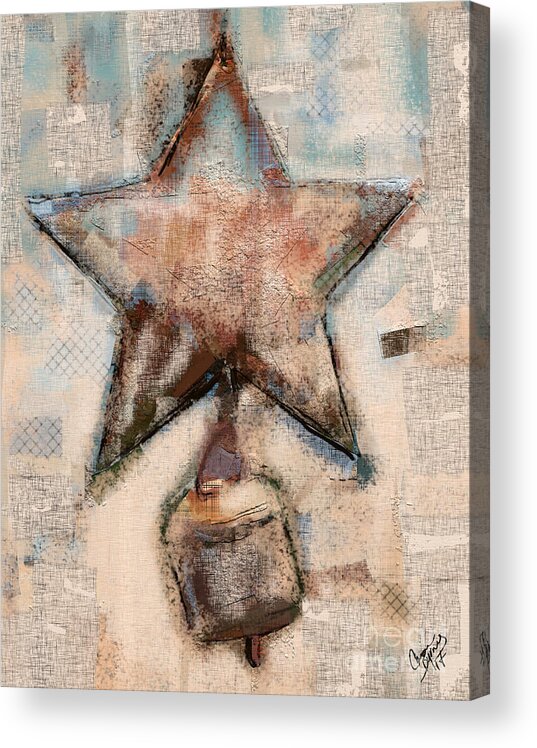 Star Acrylic Print featuring the mixed media Wind Chime by Carrie Joy Byrnes