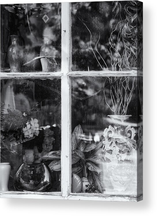 Brattleboro Vermont Acrylic Print featuring the photograph Window In Black and White by Tom Singleton
