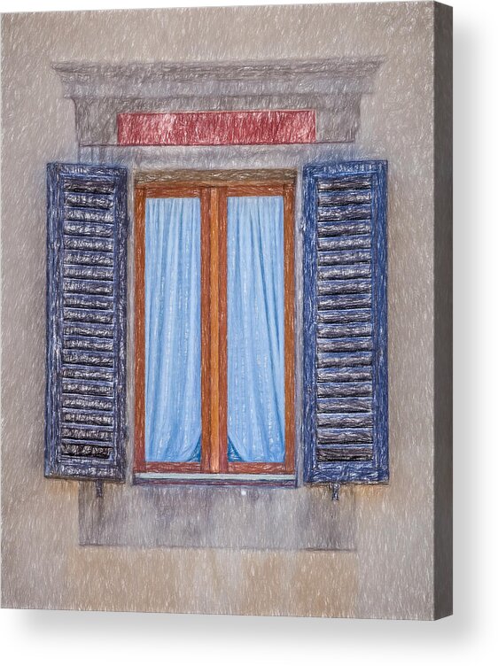 Brunello Di Montalcino Acrylic Print featuring the photograph Window Sketch of Tuscany by David Letts