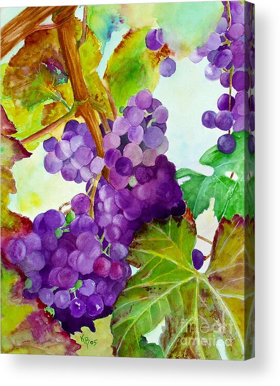 Wine Acrylic Print featuring the painting Wine Vine by Karen Fleschler